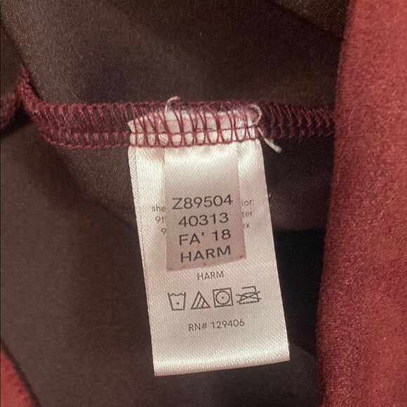 VENUS Faux Suede Maroon A-line Dress with Bell Sleeves - Picture 9 of 10